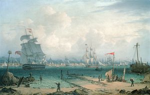 View of Liverpool, from Cheshire by Robert Salmon