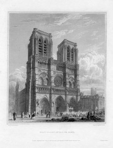 West Front of Notre Dame, Paris, France, 1822