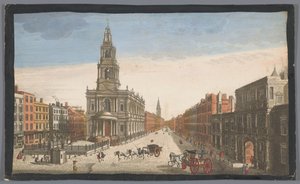 View of Somerset House and St. Mary-le-Strand Church in London