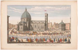 View of the Cathedral of Florence with a Procession on Corpus Christi