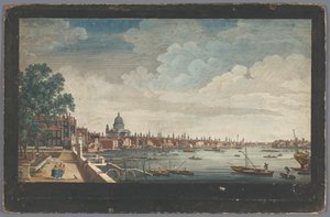 View of London Bridge over the River Thames from Somerset Gardens (series: London) by Robert Sayer