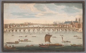 View of Westminster Bridge over the River Thames in London, Seen from the North Side by Robert Sayer