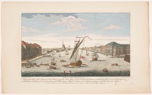 View of the Neva River in Saint Petersburg, looking upstream