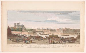 View of the City of Paris from the Quai de Miramion (Paris series) by Robert Sayer