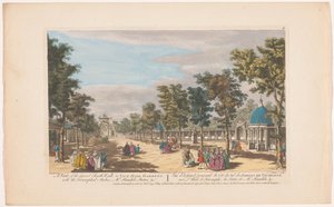 View of a Lane with a Triumphal Arch in Vauxhall Gardens, London (Ranelagh Gardens and Vauxhall Gardens) by Robert Sayer