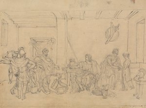 Study of an Interior Scene, with Roman Soldiers by Robert Smirke