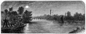 Putney Bridge and Church by Moonlight