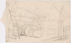 Outbuildings and Barrels by Robert Wilhelm Ekman