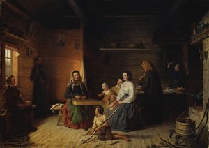 Playing the Kantele in a Peasant Cottage, 1868 by Robert Wilhelm Ekman