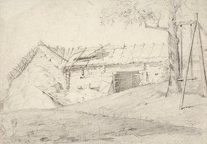 Barn and Straw Pile with a Tree and Swing by Robert Wilhelm Ekman