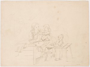 Girl with Two Children by Robert Wilhelm Ekman