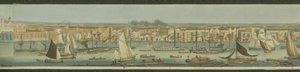Panoramic View of the River Thames, from its South Bank at Bermondsey Showing Stepney by Robert the Elder Havell