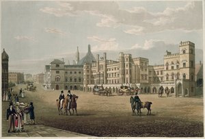 View of the House of Lords and Commons, from Old Palace Yard, pub. 1821 by Colnaghi und Co. by Robert the Elder and Younger Havell