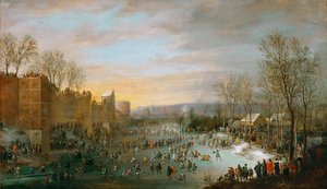 Skating in the Town-Moat of Brussels