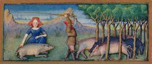 October - Feeding Pigs on Acorns