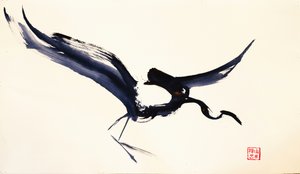 Graceful Ink Crane by RodMacIver