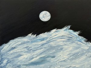 Moonlit Ocean Waves by RodMacIver