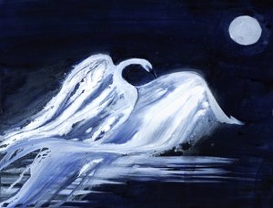 Moonlit Swan by RodMacIver