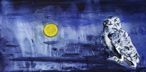 Snowy Owl Moonlight by RodMacIver