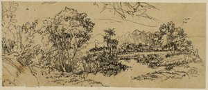 Landscape on the West Shore by Rodolphe Bresdin