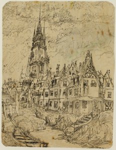 Maritime Village by Rodolphe Bresdin