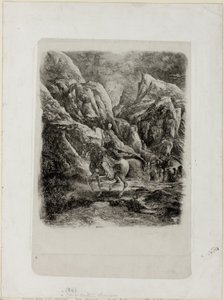 Rider in the Mountains by Rodolphe Bresdin