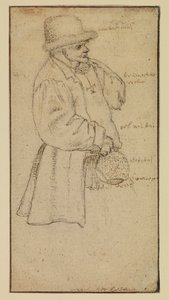 Peasant carrying a jar, recto, 16th century by Roelandt Jacobsz. Savery