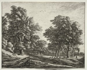 Six Views in the Wood of the Hague: Goats Under the Trees by Roelant Roghman