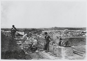 A quiet day in the Mortar Battery, Crimea by Roger Fenton