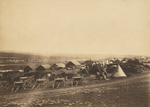 Artillery Wagons, Balaklava in the Distance by Roger Fenton