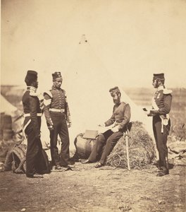 Capt. Walker 30th Regiment reading General Orders. by Roger Fenton