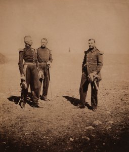French Generals Labousiniere and Beuret Standing with Third Officer, Crimean War, Crimea, Ukraine