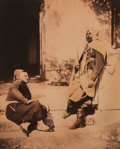 Full-Length Portrait of Seated Zouave and Standing Spahi Officer, Crimean War, Crimea, Ukraine