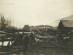 Landing Place, Railway Stores, Balaklava by Roger Fenton