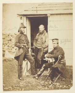 Sir Henry Frederick Ponsonby (1825-1892) General; Thomas Hook Pearson (1806-1892) General; Fredrick Markham (1805-1855) General; Taken on the Field, Crimea by Roger Fenton