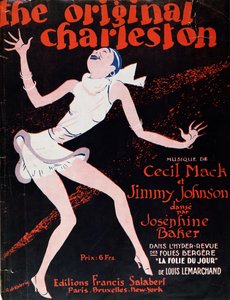 Josephine Baker dancing the Charleston, poster advertising a show at the Folies Bergere