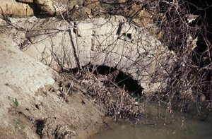 Ancient Rome, archaic period: view from the mouth of the Cloaca Maxima, drain collector begins under Tarquin the old and ends under Tarquin the superb. 6th century BC