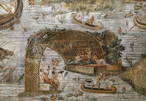 Detail of the Nilotic Mosaic of Preneste (Palestrina) from the Shrine of the Deity of Fortune Primigenia by Roman
