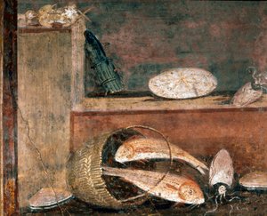 Fishes and asparagus (fresco)