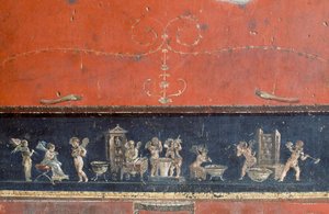 Frieze depicting cupids, House of Vettii, Pompeii by Roman