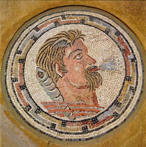 Head of a Man, Roman Mosaic from the House of Orpheus, 3rd Century AD by Roman