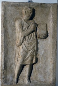 Low Roman Relief from the 3rd Century AD. A Writer by Roman