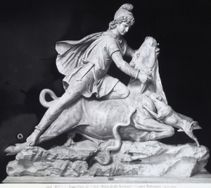 Mithras slaying the bull, the representation of the Mithraic cult by Roman
