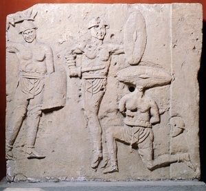 Relief Depicting Gladiatorial Scene from Due Madonne Area, Bologna, Roman Civilization by Roman