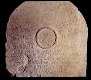 Roman Antiquity: Votive Table Stone Engraved with an Inscription of Two African Martyrs