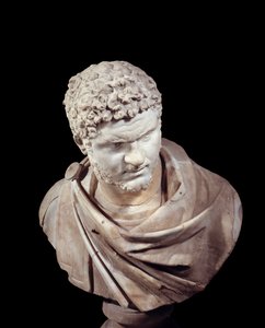 Roman Art: Marble Bust of Caracalla, Emperor from 211 to 217 AD by Roman