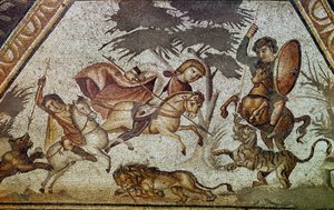 Mosaic of the Seasons from the Courtyard of the Constantine Villa of Daphne (Detail) by Roman