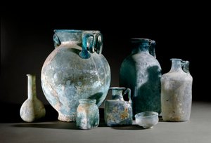 Pots, decanters, cups, vases and glass cups from Pompei