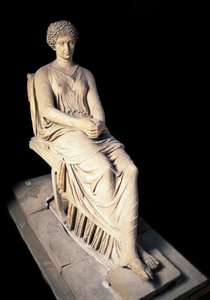 Roman art: statue of Agrippina the Elder (14 BC-33), wife of Germanicus. Marble sculpture. 1st century AD. Naples, Museo Archeologico Nazionale by Roman
