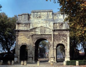 View of the Arc de Triomphe or Arc de Marius